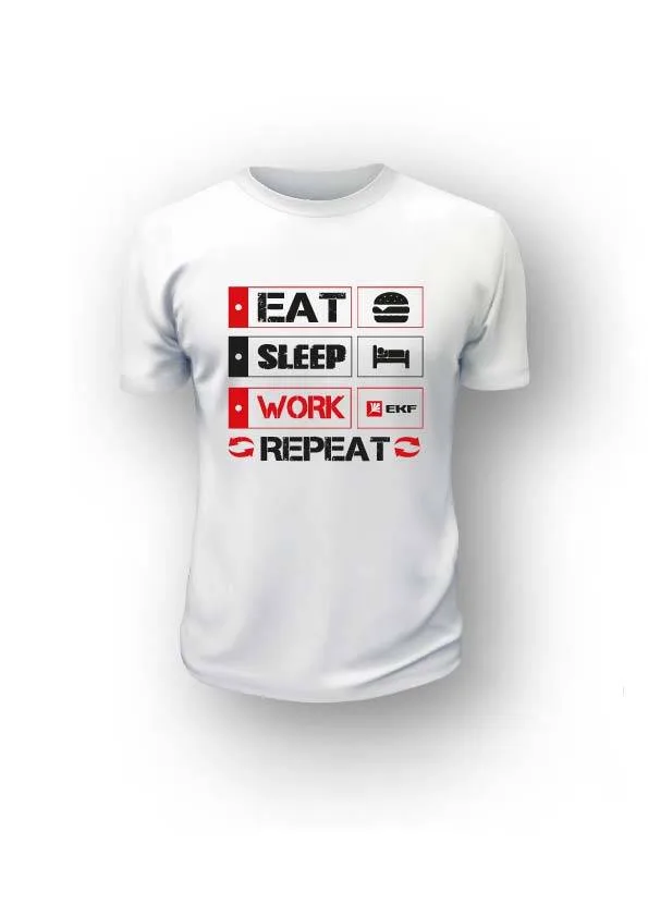 Футболка белая EAT, SLEEP, WORK XXL Футболка белая EAT, SLEEP, WORK XXL
