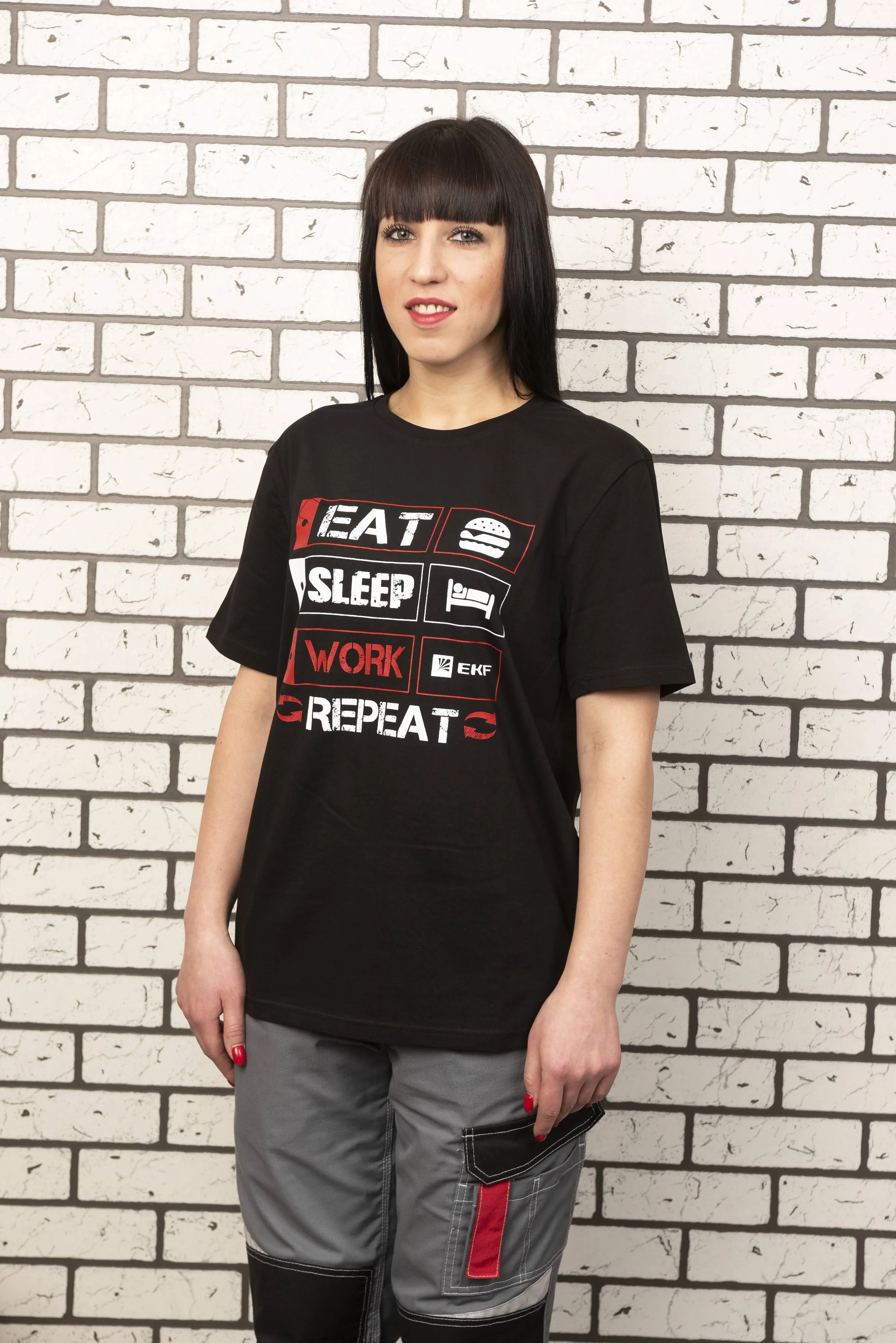 Футболка черная EAT, SLEEP, WORK XXL Футболка черная EAT, SLEEP, WORK XXL