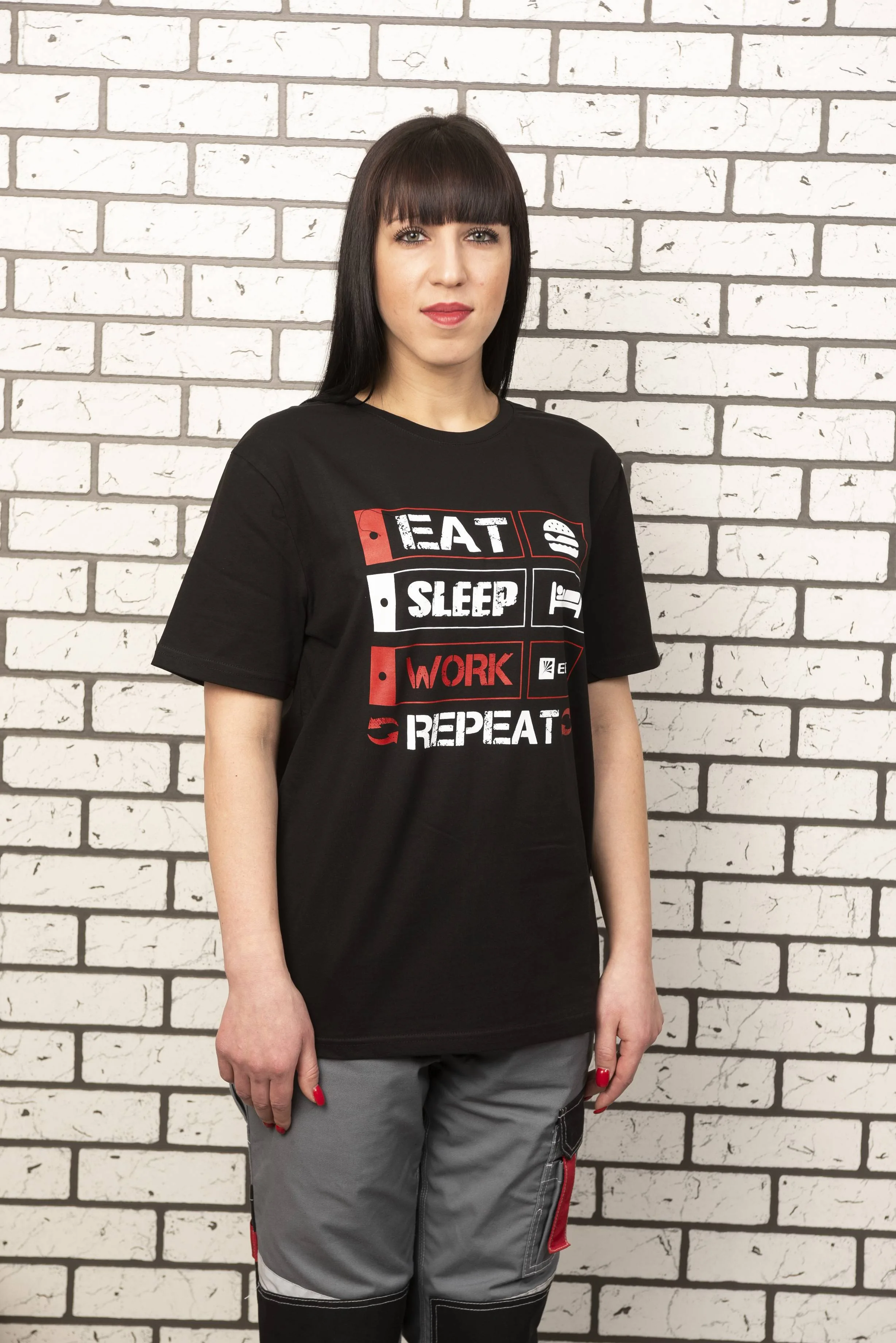 Футболка черная EAT, SLEEP, WORK M Футболка черная EAT, SLEEP, WORK M