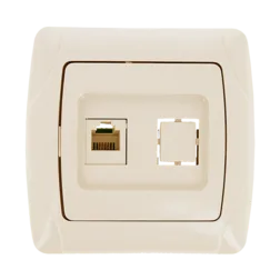 Розетка RJ-45 1-мест. беж. Мадрид EKF PROxima Розетка RJ-45 1-мест. беж. Мадрид EKF PROxima