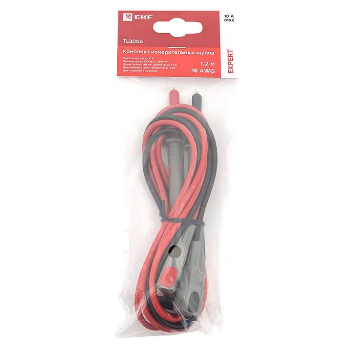 Комплект измерительных щупов TL3006 (1.2м)(18AWG) EKF Expert Комплект измерительных щупов TL3006 (1.2м)(18AWG) EKF Expert