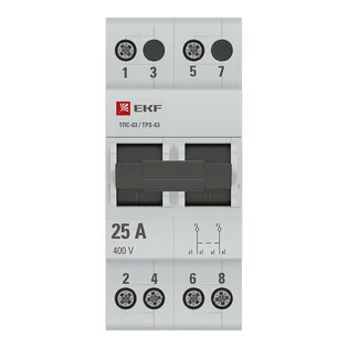 Трехпозиционный переключатель ТПС-63 2P 25А EKF PROxima Трехпозиционный переключатель ТПС-63 2P 25А EKF PROxima