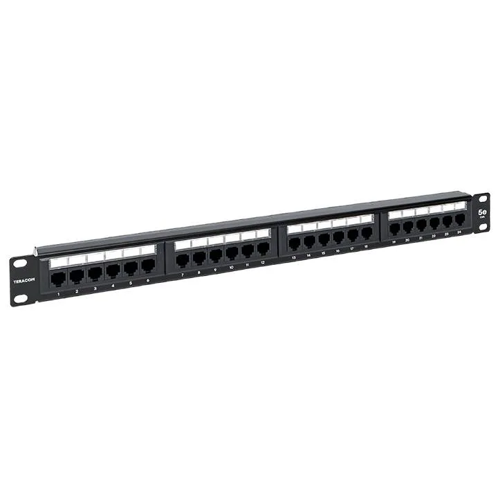 Патч-панель TERACOM 19'' Cat.5E 1U неэкранированная UTP 24 порта RJ-45 110 IDC с органайзером Патч-панель TERACOM 19'' Cat.5E 1U неэкранированная UTP 24 порта RJ-45 110 IDC с органайзером