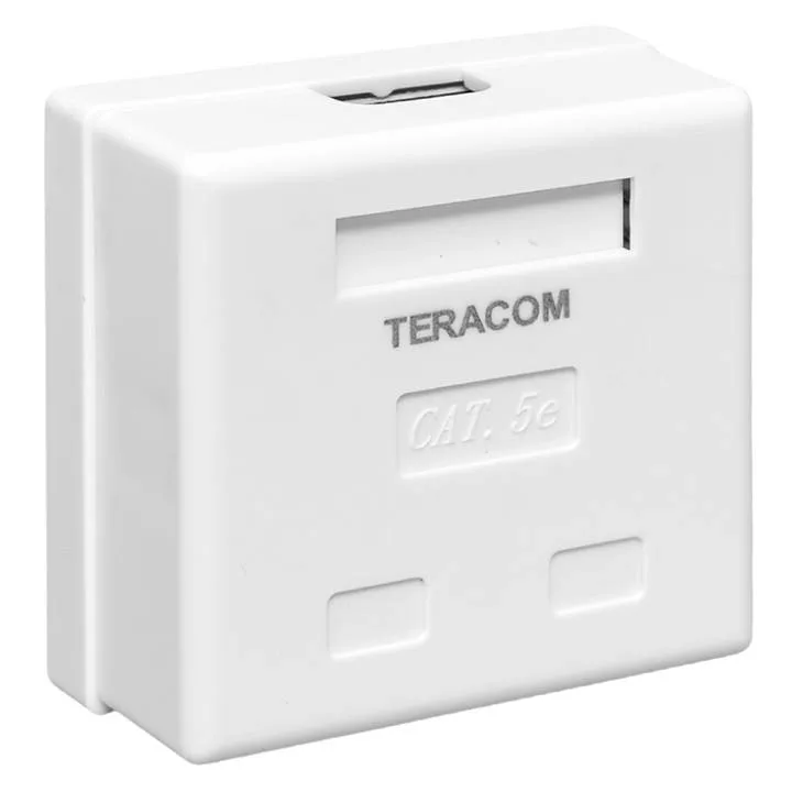 Розетка настенная TERACOM Cat.5E неэкранированная 2 порта RJ-45 Dual IDC белая Розетка настенная TERACOM Cat.5E неэкранированная 2 порта RJ-45 Dual IDC белая