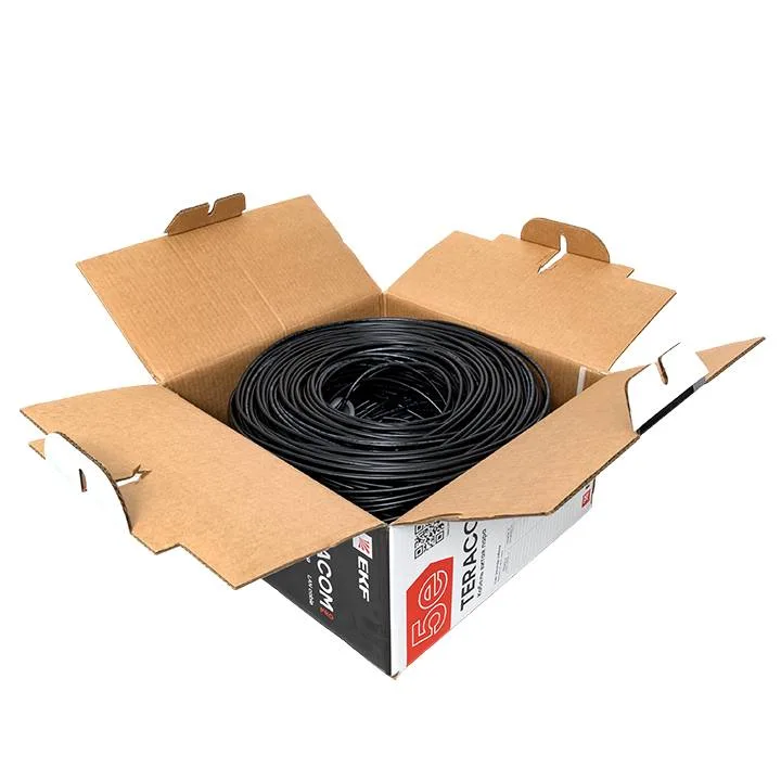 Кабель витая пара TERACOM PRO Cat.5E F/UTP 4 пары solid внешний 24AWG оболочка LDPE цвет черный (упак. 305м) Кабель витая пара TERACOM PRO Cat.5E F/UTP 4 пары solid внешний 24AWG оболочка LDPE цвет черный (упак. 305м)