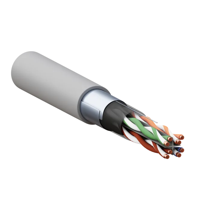 Кабель витая пара TERACOM PRO Cat.6 F/UTP 4 пары solid 23AWG оболочка LSZH нг(А)-HF цвет серый (упак. 305м) Кабель витая пара TERACOM PRO Cat.6 F/UTP 4 пары solid 23AWG оболочка LSZH нг(А)-HF цвет серый (упак. 305м)