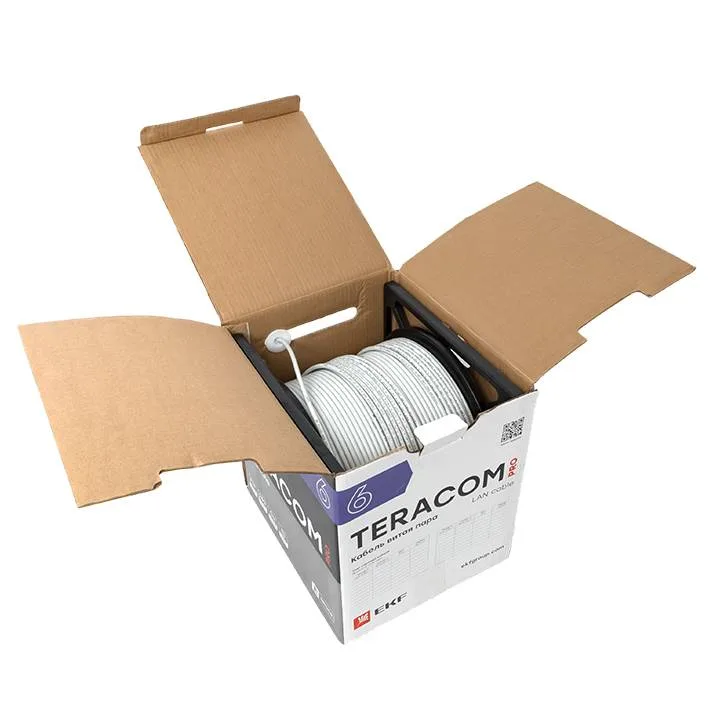 Кабель витая пара TERACOM PRO CAT.6 F/UTP 4 пары solid 23AWG оболочка PVC цвет серый (упак. 305м) Кабель витая пара TERACOM PRO CAT.6 F/UTP 4 пары solid 23AWG оболочка PVC цвет серый (упак. 305м)
