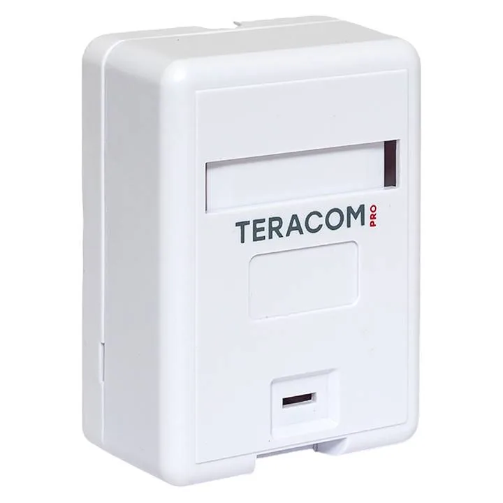 Корпус настенной розетки TERACOM PRO на 1 модуль Keystone со шторкой и маркером белый Корпус настенной розетки TERACOM PRO на 1 модуль Keystone со шторкой и маркером белый