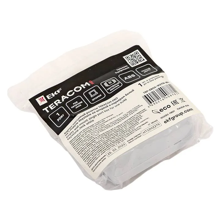 Корпус настенной розетки TERACOM PRO на 1 модуль Keystone со шторкой и маркером белый Корпус настенной розетки TERACOM PRO на 1 модуль Keystone со шторкой и маркером белый