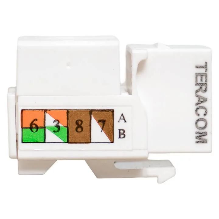 Модуль Keystone TERACOM PRO Cat.6 RJ-45 неэкранированный 110 IDC 90 градусов белый Модуль Keystone TERACOM PRO Cat.6 RJ-45 неэкранированный 110 IDC 90 градусов белый