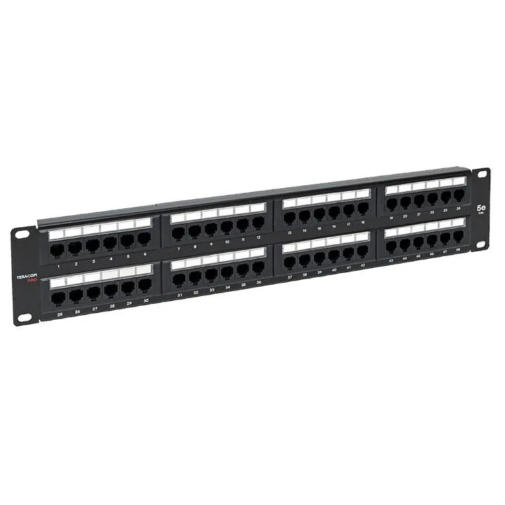 Патч-панель TERACOM PRO 19'' Cat.5E 2U неэкранированная UTP 48 портов RJ-45 Dual IDC Патч-панель TERACOM PRO 19'' Cat.5E 2U неэкранированная UTP 48 портов RJ-45 Dual IDC