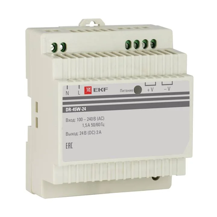 Блок питания 24В DR-45W-24 EKF PROxima Блок питания 24В DR-45W-24 EKF PROxima