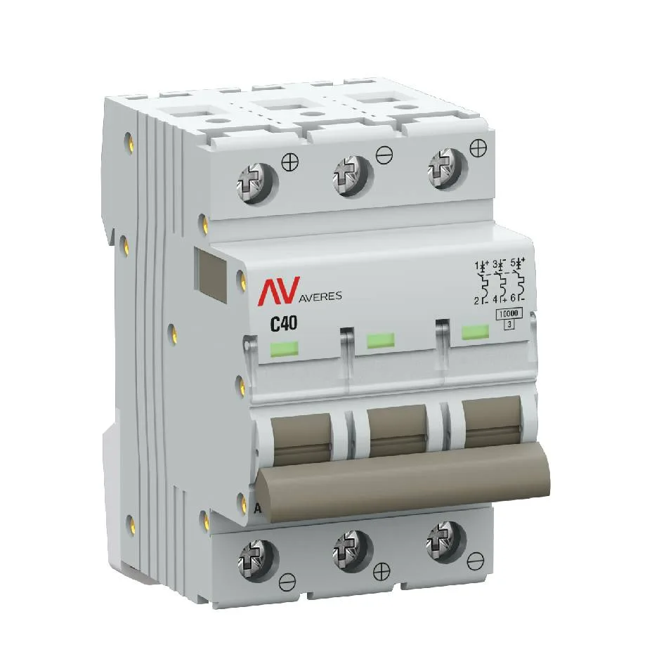 Выключатель автоматический AV-10 DC 3P 40A (C) 10kA EKF AVERES Выключатель автоматический AV-10 DC 3P 40A (C) 10kA EKF AVERES