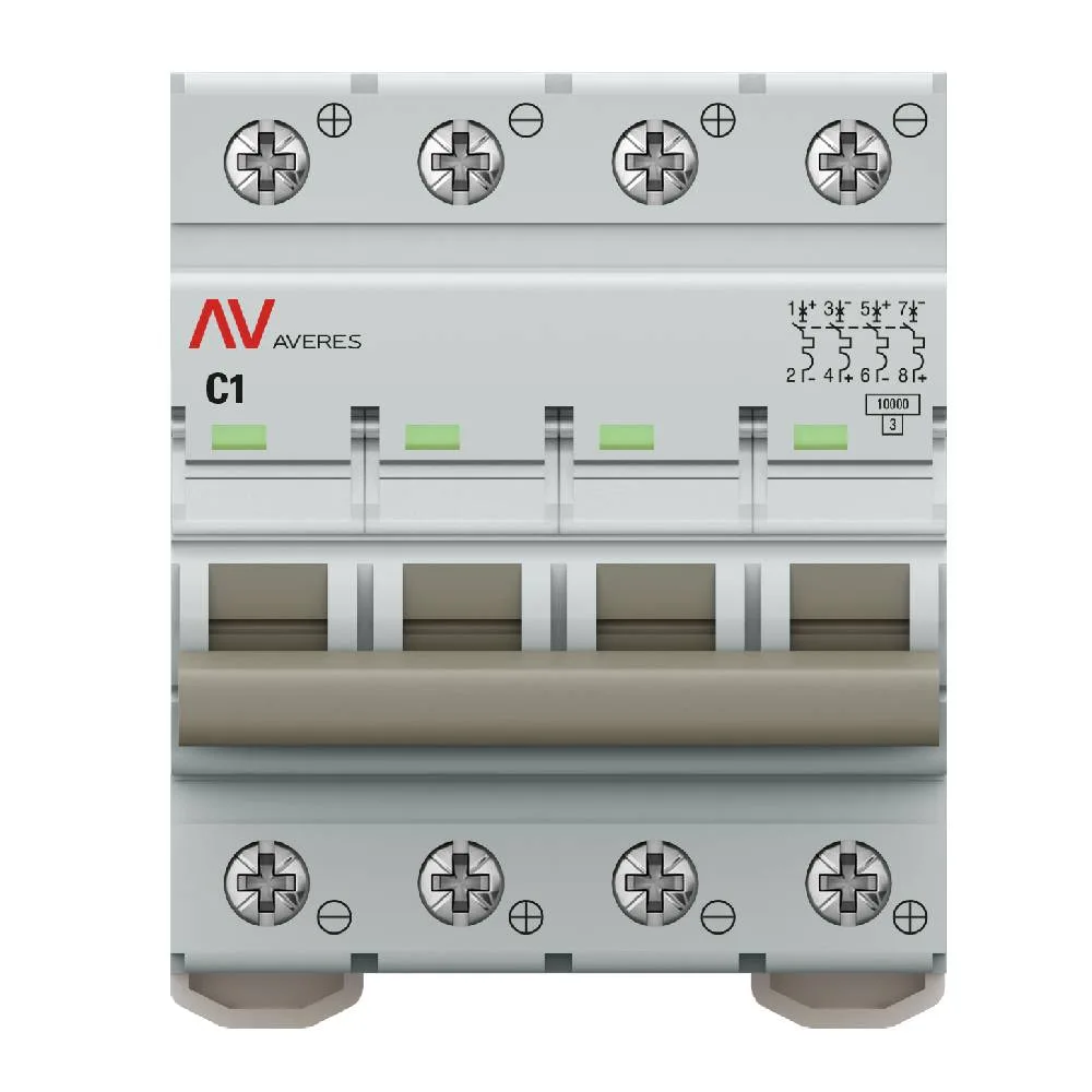 Выключатель автоматический AV-10 DC 4P 1A (C) 10kA EKF AVERES Выключатель автоматический AV-10 DC 4P 1A (C) 10kA EKF AVERES