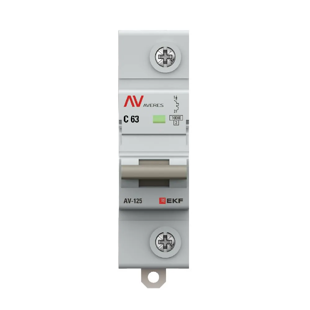 Выключатель автоматический AV-125 1P 63A (D) 10kA EKF AVERES Выключатель автоматический AV-125 1P 63A (D) 10kA EKF AVERES
