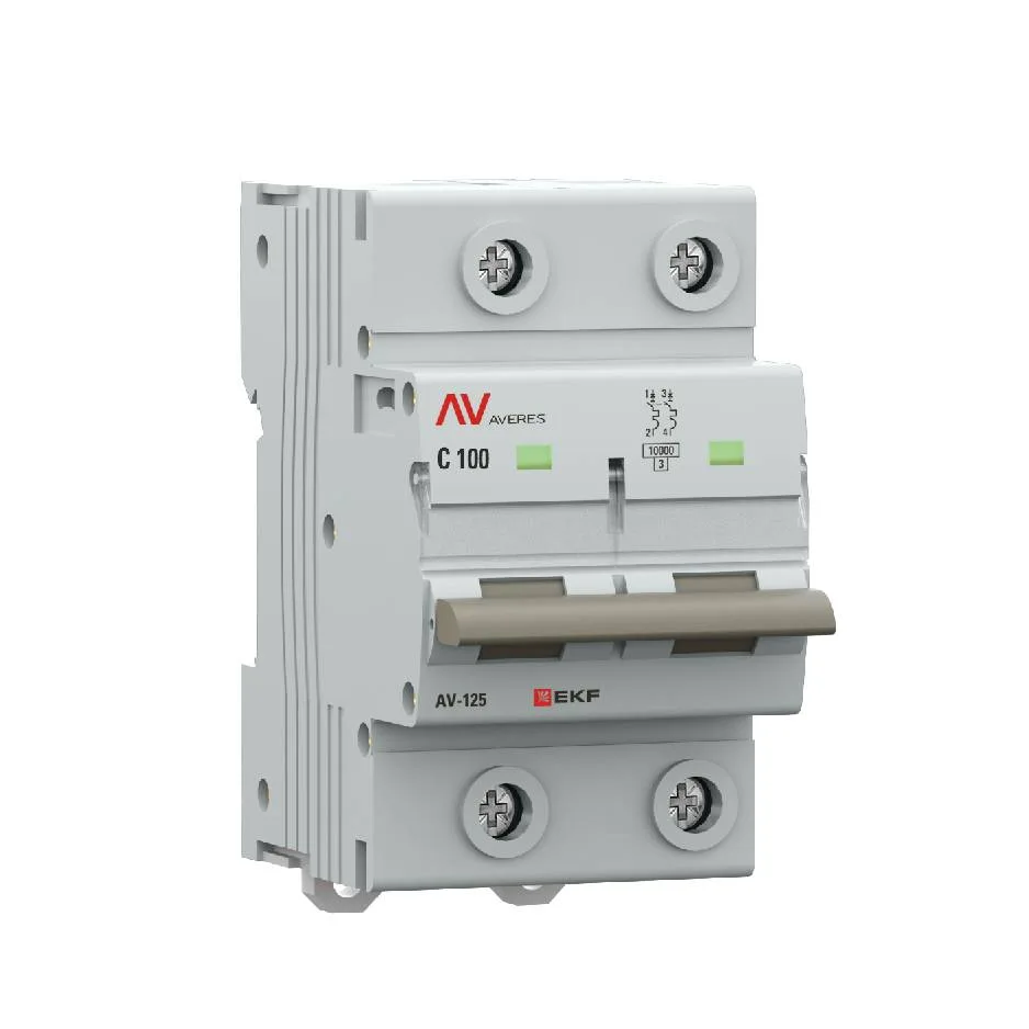 Выключатель автоматический AV-125 2P 100A (D) 10kA EKF AVERES Выключатель автоматический AV-125 2P 100A (D) 10kA EKF AVERES