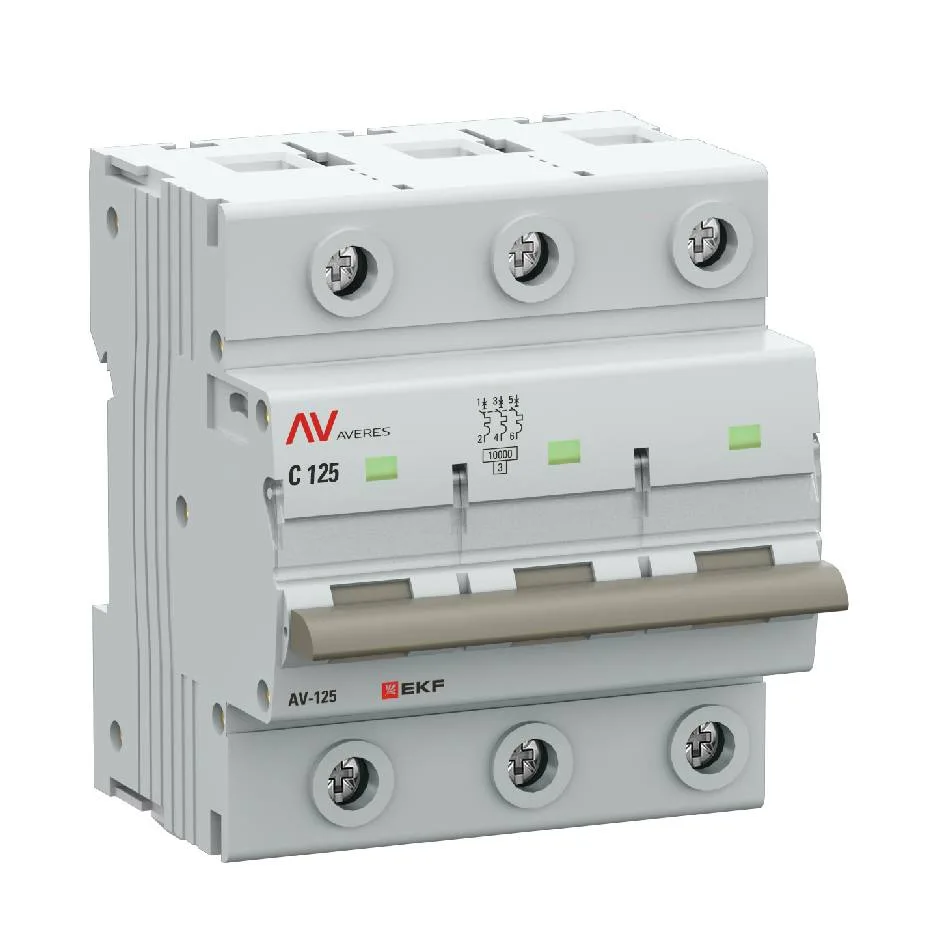 Выключатель автоматический AV-125 3P 125A (C) 10kA EKF AVERES Выключатель автоматический AV-125 3P 125A (C) 10kA EKF AVERES