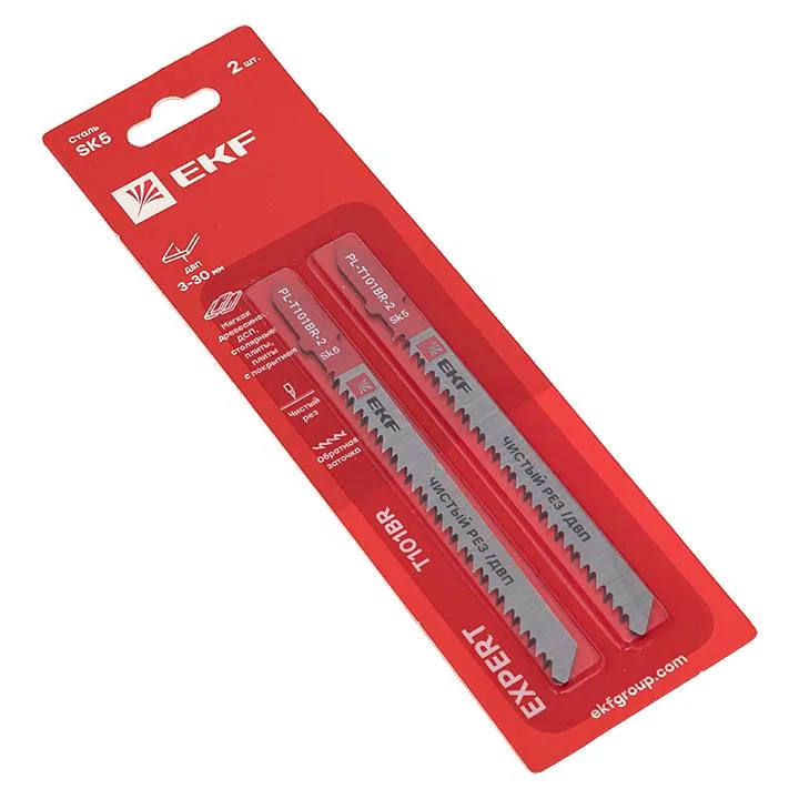 Пилки для электролобзика обратные T101BR (чистовой рез по ДВП)(SK5)(2 шт) EKF Expert Пилки для электролобзика обратные T101BR (чистовой рез по ДВП)(SK5)(2 шт) EKF Expert