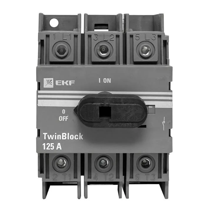 Рубильник 125A 3P c рукояткой управления для прямой установки TwinBlock EKF Рубильник 125A 3P c рукояткой управления для прямой установки TwinBlock EKF