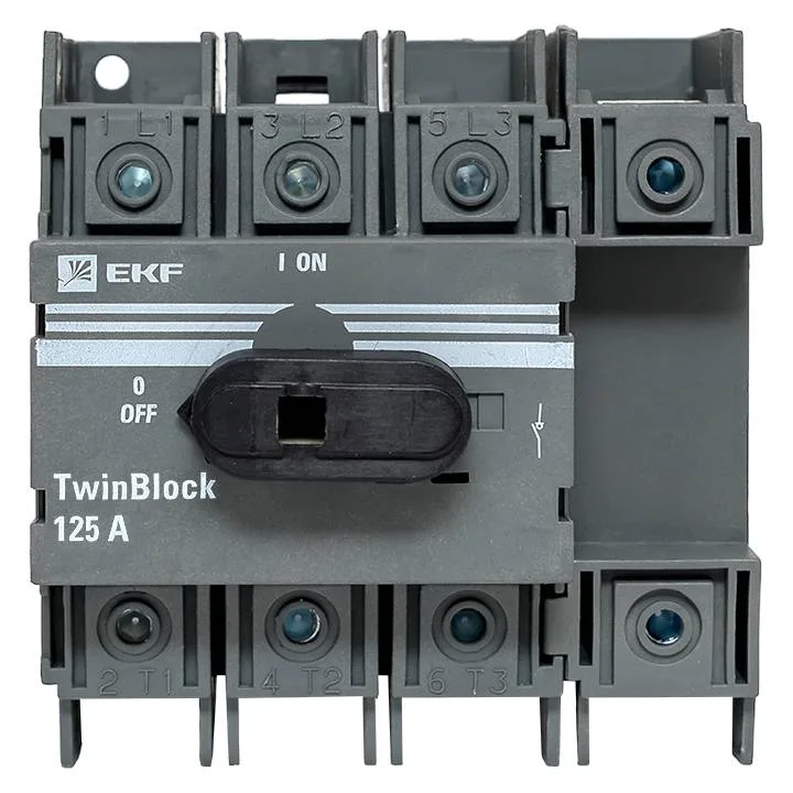 Рубильник 125A 4P c рукояткой управления для прямой установки TwinBlock EKF Рубильник 125A 4P c рукояткой управления для прямой установки TwinBlock EKF