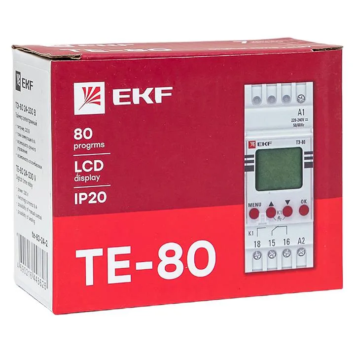 Таймер электронный двухканальный ТЭ-80 24-230В EKF Таймер электронный двухканальный ТЭ-80 24-230В EKF