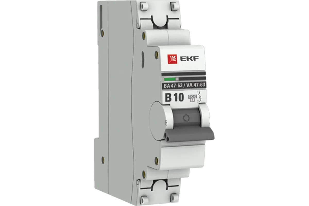 Автоматический выключатель 1P 10А (B) 6кА ВА 47-63N EKF PROxima