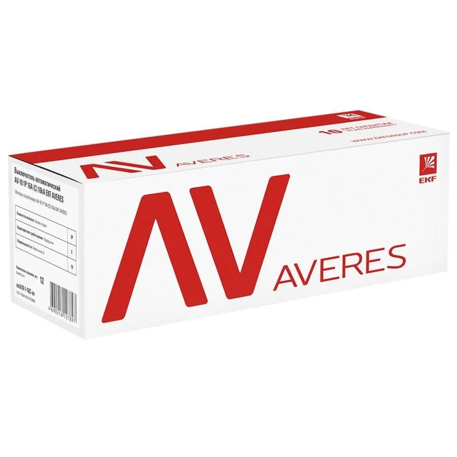 Выключатель автоматический AV-10 1P 3A (D) 10kA EKF AVERES mcb10-1-03D-av Выключатель автоматический AV-10 1P 3A (D) 10kA EKF AVERES mcb10-1-03D-av