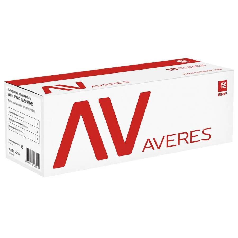 Выключатель автоматический AV-6 DC 4P 40A (C) 6kA EKF AVERES mcb6-DC-4-40C-av Выключатель автоматический AV-6 DC 4P 40A (C) 6kA EKF AVERES mcb6-DC-4-40C-av