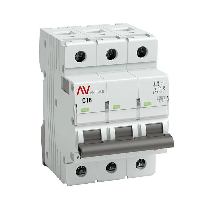 Выключатель автоматический AV-6 3P 16A (C) 6kA EKF AVERES mcb6-3-16C-av Выключатель автоматический AV-6 3P 16A (C) 6kA EKF AVERES mcb6-3-16C-av