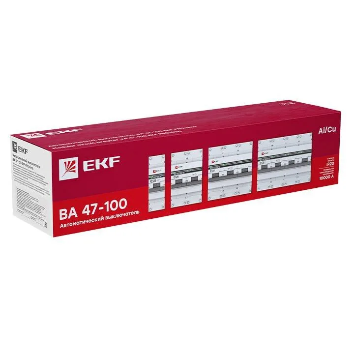 Автоматический выключатель 1P 100А (C) 10kA ВА 47-100 EKF PROxima mcb47100-1-100C-pro Автоматический выключатель 1P 100А (C) 10kA ВА 47-100 EKF PROxima mcb47100-1-100C-pro