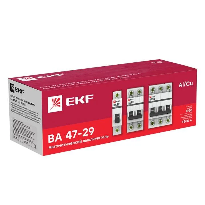 Автоматический выключатель 1P 6А (B) 4,5кА ВА 47-29 EKF Basic mcb4729-1-06-B Автоматический выключатель 1P 6А (B) 4,5кА ВА 47-29 EKF Basic mcb4729-1-06-B