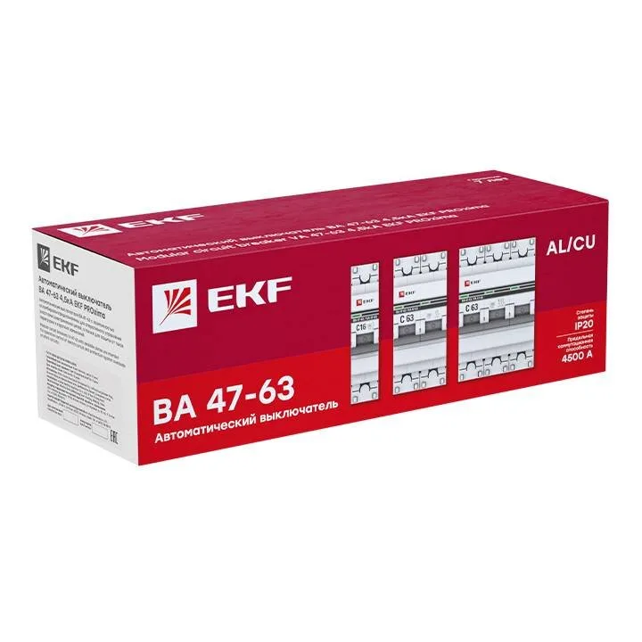 Автоматический выключатель 4P 6А (D) 4,5kA ВА 47-63 EKF PROxima mcb4763-4-06D-pro Автоматический выключатель 4P 6А (D) 4,5kA ВА 47-63 EKF PROxima mcb4763-4-06D-pro