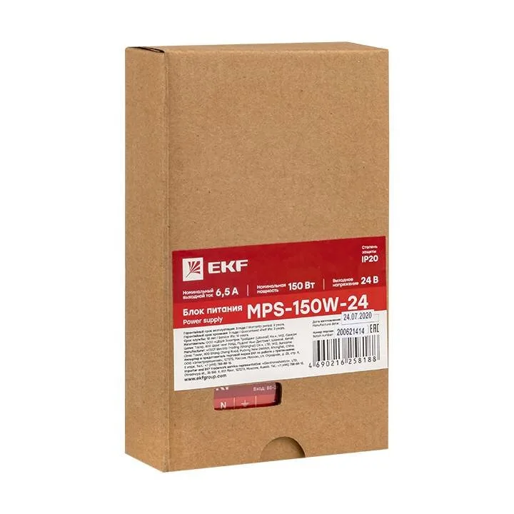 Блок питания 24В MPS-150W-24 EKF Proxima Блок питания 24В MPS-150W-24 EKF Proxima
