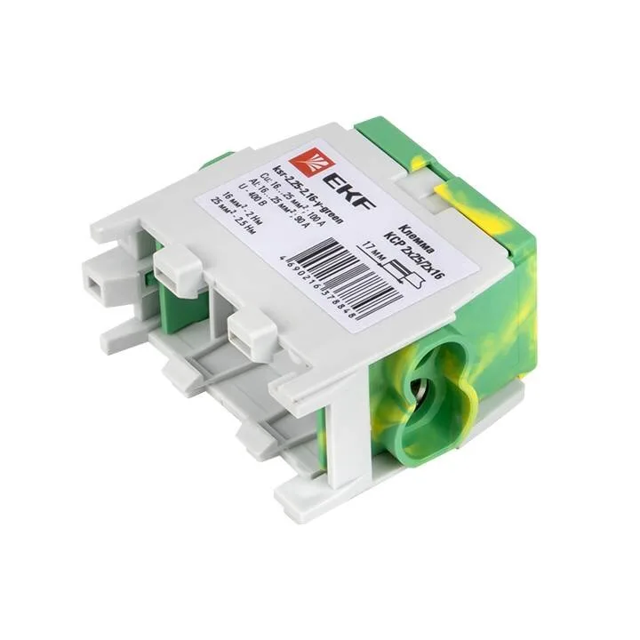 Клемма распределительная КСР с двойным винтом 2x25/2x16 желто-зеленая EKF PROxima Клемма распределительная КСР с двойным винтом 2x25/2x16 желто-зеленая EKF PROxima