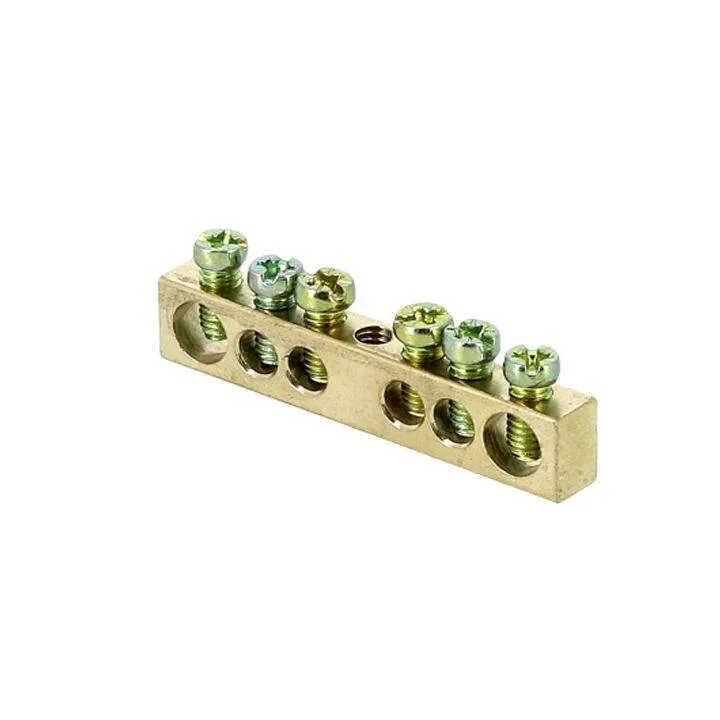 Шина PEN ноль-земля (6x9мм) 6 отверстий латунь крепеж по центру EKF PROxima