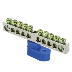 Шина 0 N (6x9мм) 10 отв. цинк синий угловой изолятор EKF PROxima