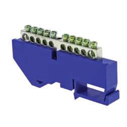 Шина 0 N (6x9мм) 10 отв. цинк синий изолятор на DIN-рейку EKF PROxima