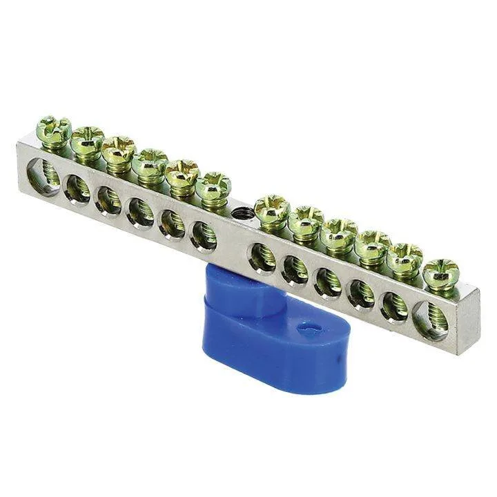 Шина 0 N (6x9мм) 12 отв. цинк синий угловой изолятор EKF PROxima