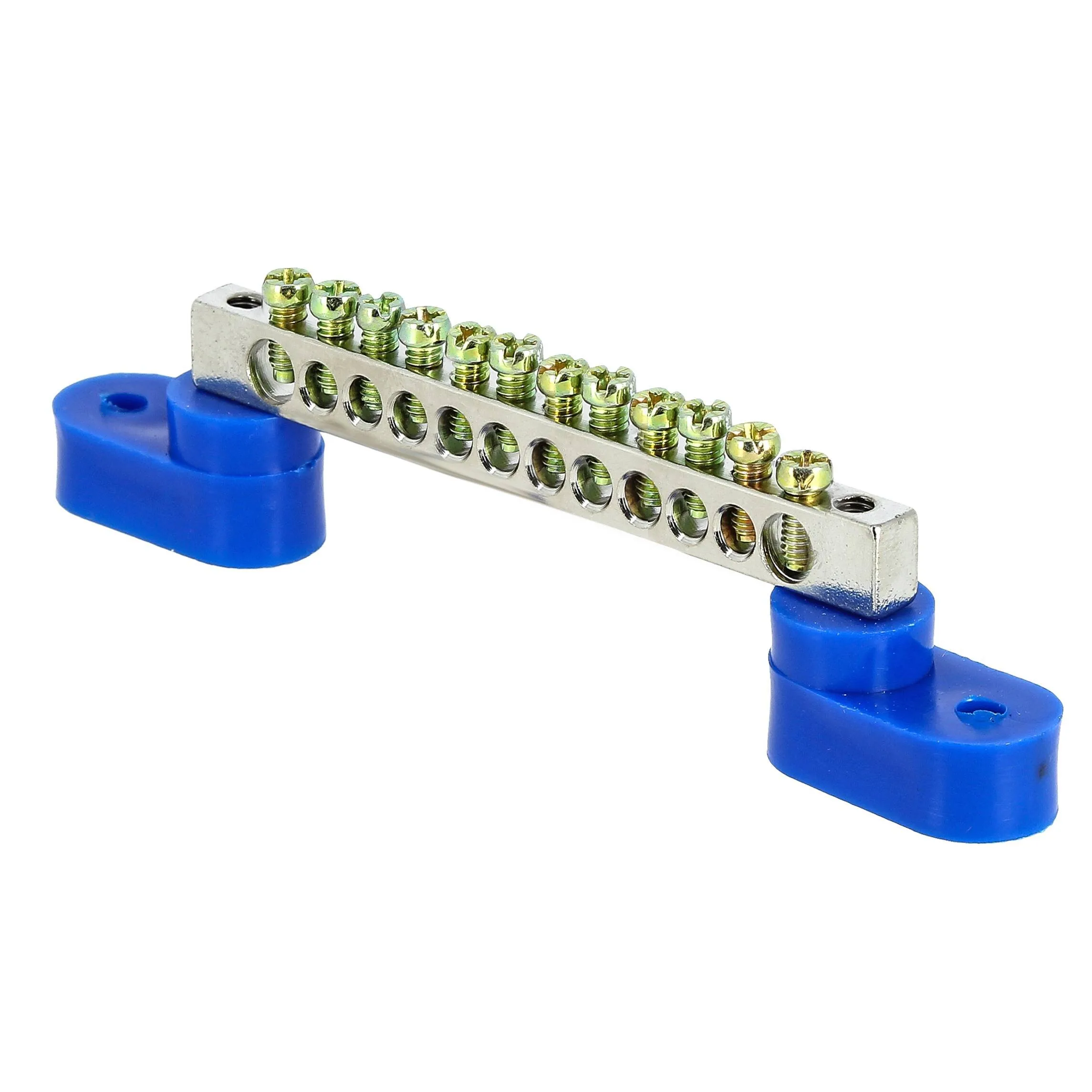 Шина 0 N (6x9мм) 12 отв. цинк 2 синих угловых изолятора EKF PROxima