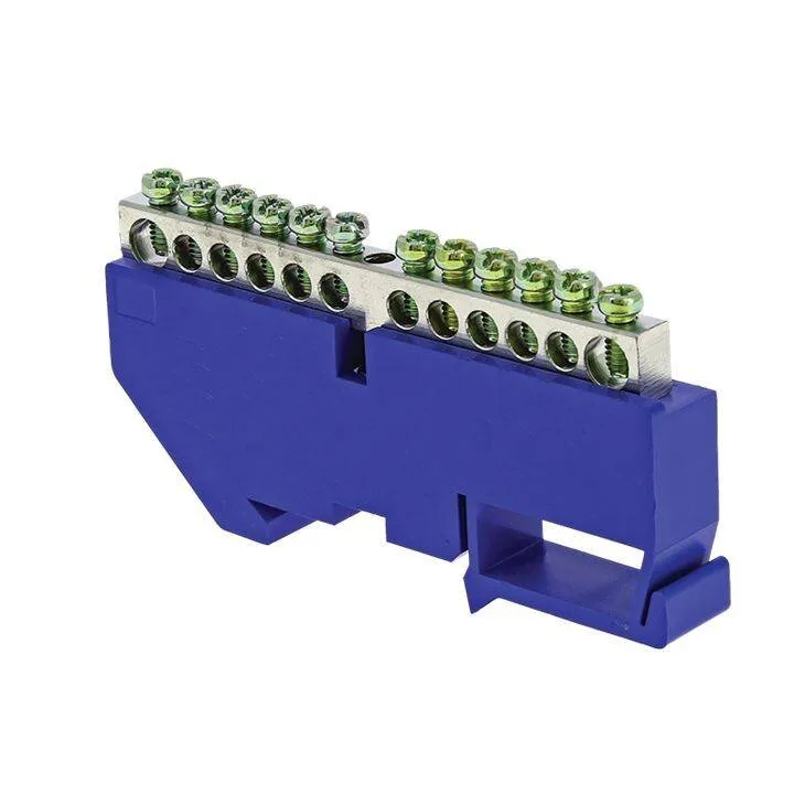 Шина 0 N (6x9мм) 12 отв. цинк синий изолятор на DIN-рейку EKF PROxima