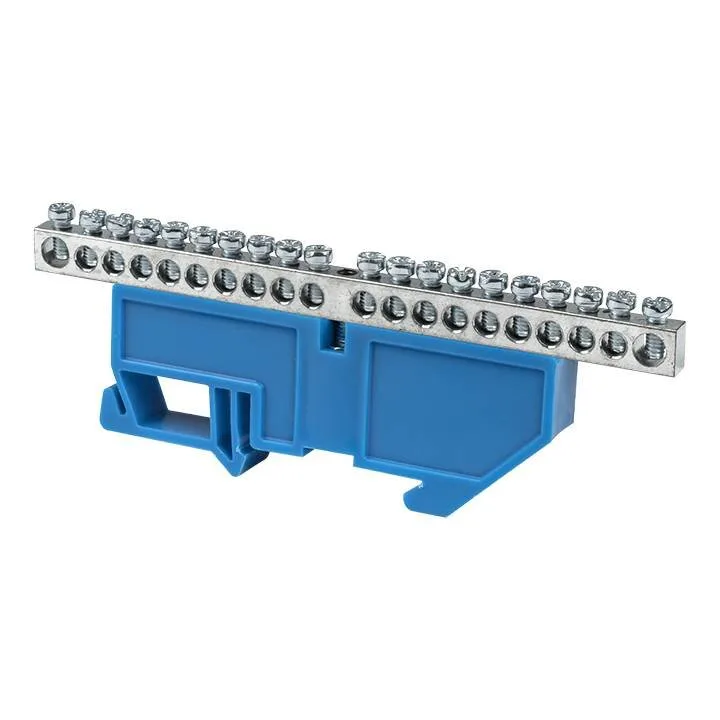 Шина 0 N (6x9мм) 20 отв. цинк синий изолятор на DIN-рейку EKF PROxima