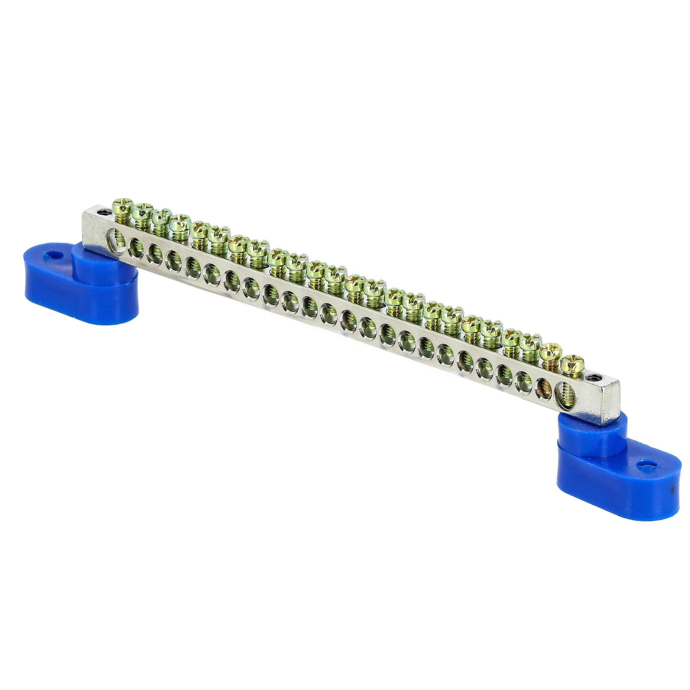 Шина 0 N (6x9мм) 24 отв. цинк 2 синих угловых изолятора EKF PROxima