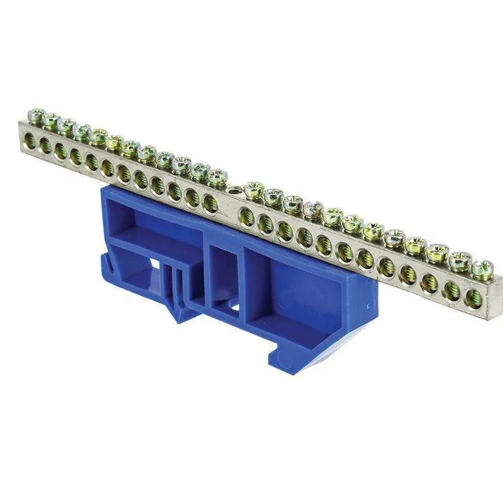 Шина 0 N (6x9мм) 24 отв. цинк синий изолятор на DIN-рейку EKF PROxima