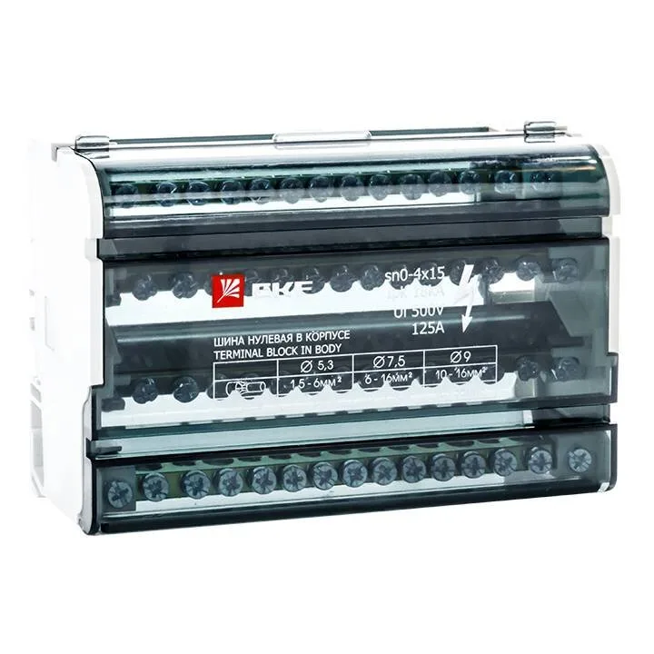 Шина нулевая в корпусе (4х15) EKF PROxima Шина нулевая в корпусе (4х15) EKF PROxima