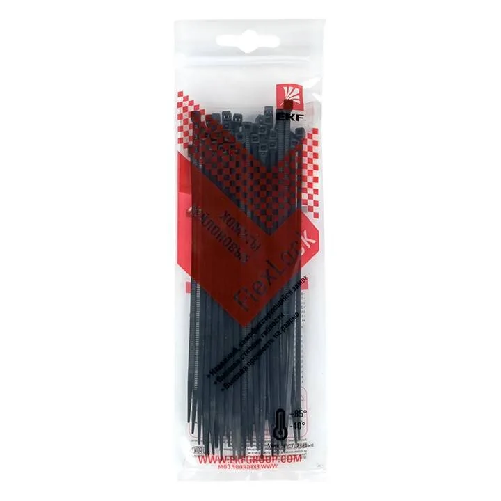 Хомут P6.6 стандартный (ч), 2.5x150 (50шт) FlexLock PROxima Хомут P6.6 стандартный (ч), 2.5x150 (50шт) FlexLock PROxima