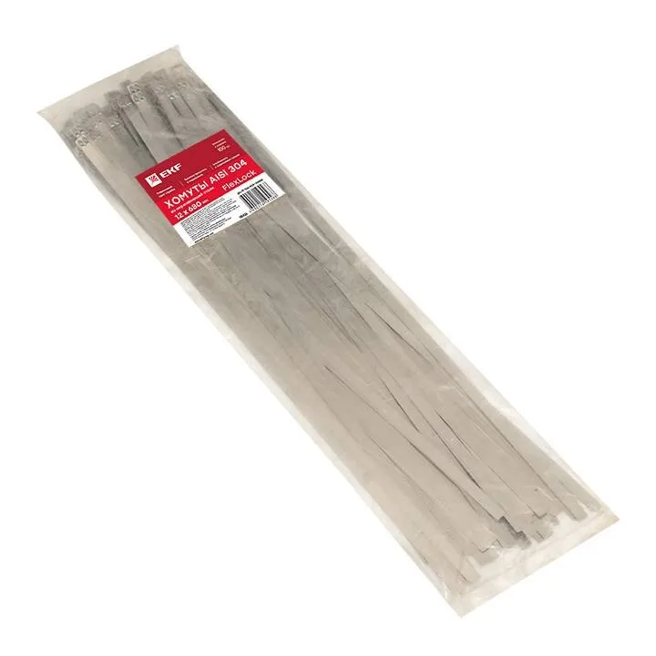 Хомут AISI 304 из нержавеющей стали, 12x680 (100 шт.) FlexLock PROxima Хомут AISI 304 из нержавеющей стали, 12x680 (100 шт.) FlexLock PROxima