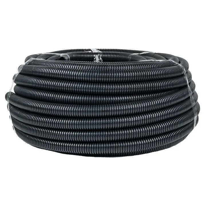 Труба гофр. негорючая безгалогеновая FRHF с протяжкой d32 мм (50 м) черная EKF-Plast