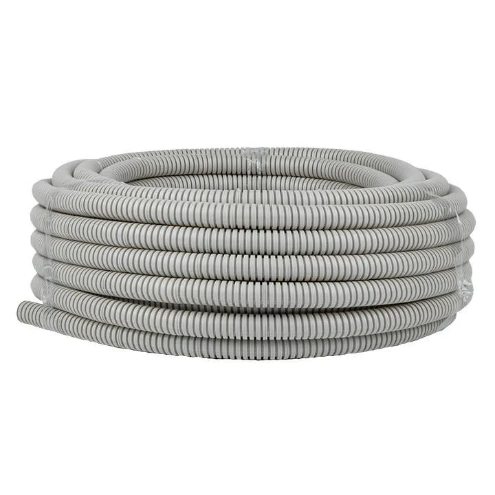 Труба гофр. ПВХ с протяжкой d20 мм (25 м) серая EKF-Plast