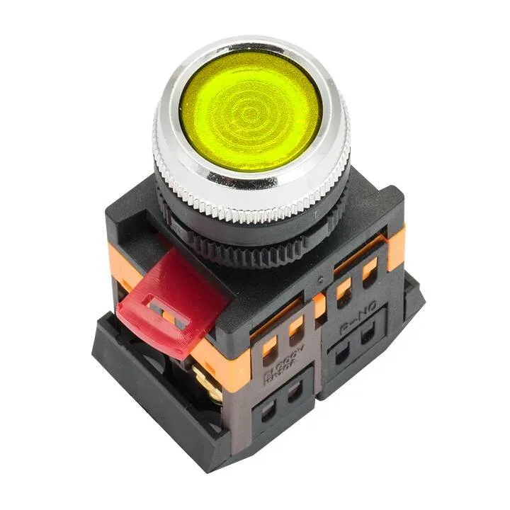 Кнопка ABLFS-22 с подсветкой желтая NO+NC 230В EKF PROxima Кнопка ABLFS-22 с подсветкой желтая NO+NC 230В EKF PROxima