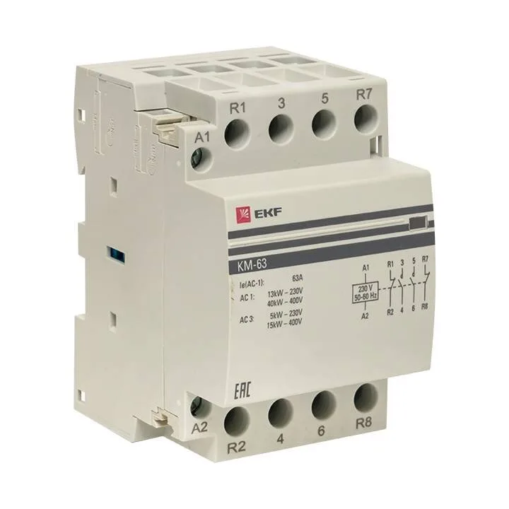 Контактор модульный КМ 63А 2NО+2NC (3 мод.) EKF PROxima Контактор модульный КМ 63А 2NО+2NC (3 мод.) EKF PROxima